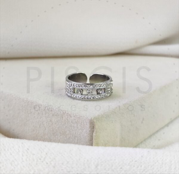 Anillo Ginebra, plateado.