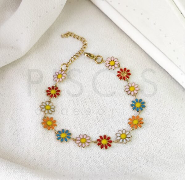 Pulsera Margaritas tutti frutti, dorada.