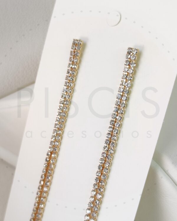 Aros Tiffa doble tira, dorados. - Imagen 2