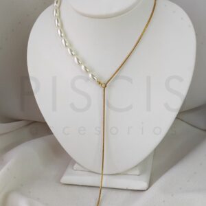 Collar/corbatín Capri, dorado.