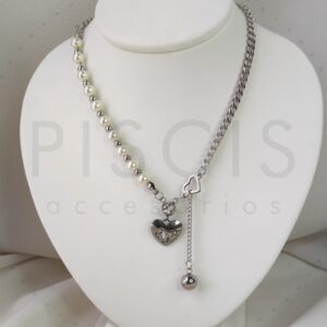 Collar Brat, plateado.