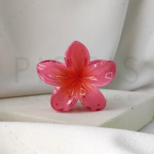 Gancho Hibiscus mediano, rosa c/ naranja.