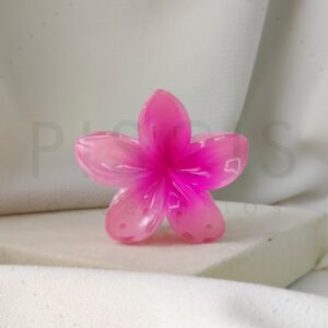 Gancho Hibiscus mediano, rosa c/ rosa.
