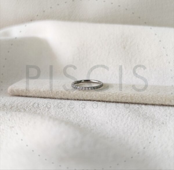 Piercing clicker con strass, plateado. - Imagen 3