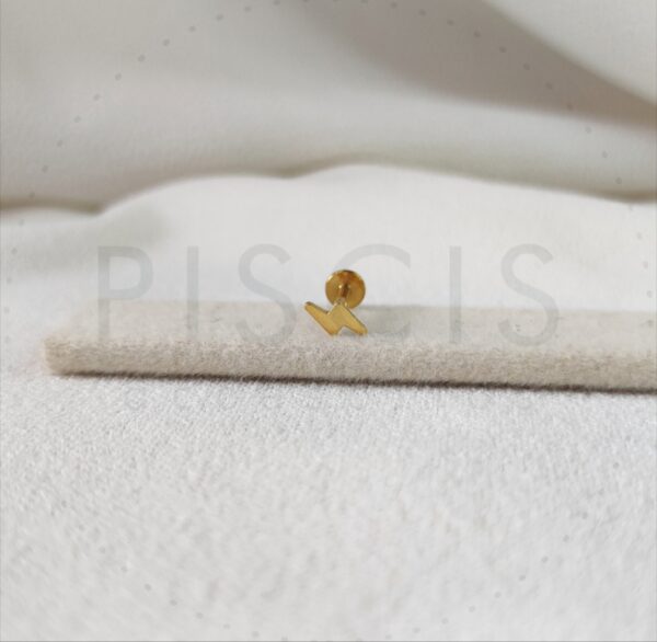 Piercing labret rayo, dorado.