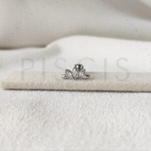 Helix media flor, strass blanco.