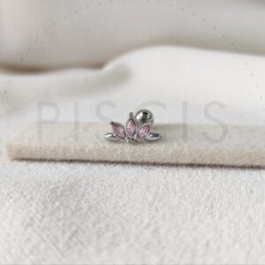 Helix media flor, strass rosa.