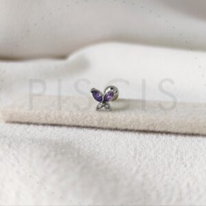 Helix mariposa strass lila.