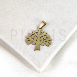 Dije árbol de la vida dorado.