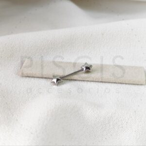 Piercing pezonera doble forma estrella.