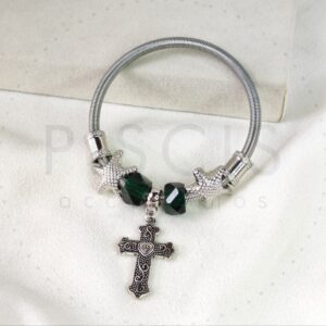 Pulseras resortes + bolas de colores, tipo ¨pandora¨