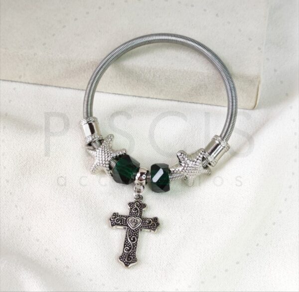 Pulseras resortes + bolas de colores, tipo ¨pandora¨