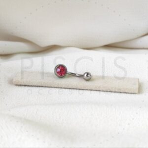 Piercing ombligo strass, fucsia.