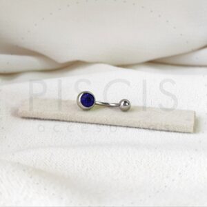 Piercing ombligo strass, azul.