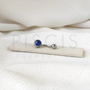 Piercing ombligo strass, celeste topo.
