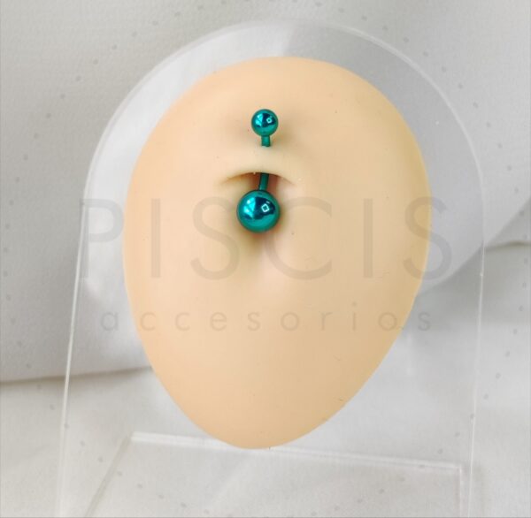 Piercing ombligo, verde. - Imagen 2
