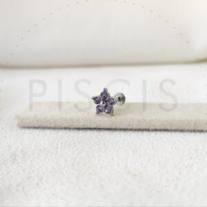 Labret flor lila, plateada.