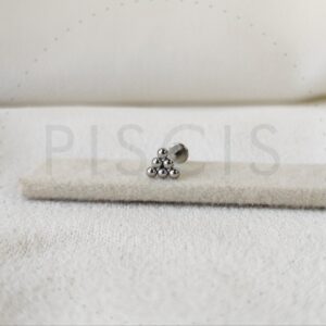 Labret 6 bolitas, plateado.