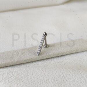 Labret barrita colgante, plateado.