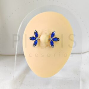 Piercing pezonera, triple strass azul