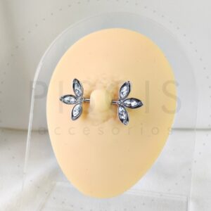 Piercing pezonera, triple strass blanco