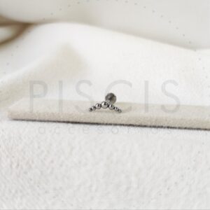 Labret 7 bolitas, plateado.