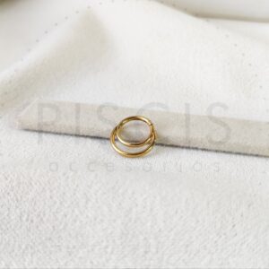 Piercing clicker doble, dorado.