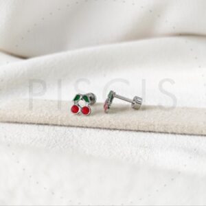 Aros Cherry, plateados.