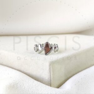 Anillo Corazones regulable, plateados.