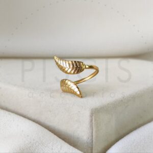 Anillo Blatt regulable, dorado.