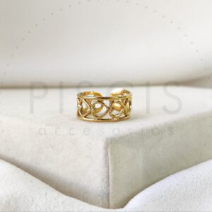 Anillo Hertz regulable, dorado.