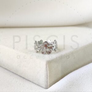 Anillo Miley regulable, plateado.