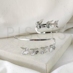 Brazalete Mariposa, plateado.