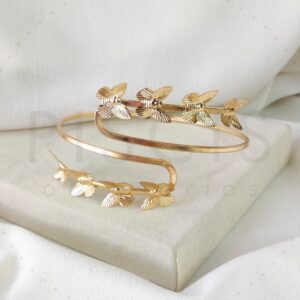 Brazalete Mariposa, dorado.
