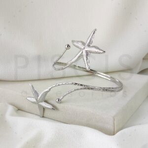 Brazalete Estrella Marina, plateado.