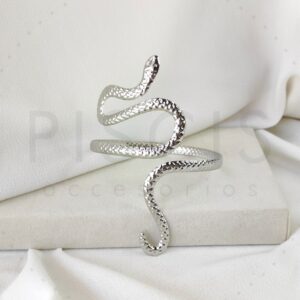 Brazalete Serpiente, plateado.
