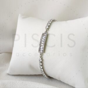 Pulsera Cristalitos, plateada.
