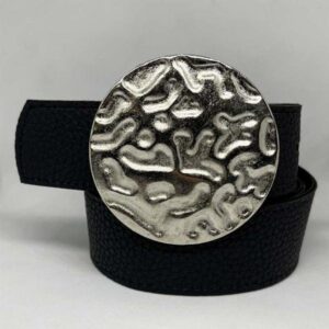 Cinto chapón redondo, negro.