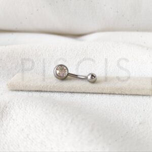 Piercing ombligo strass, blanco.