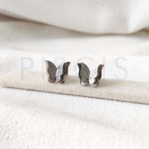 Aros Mariposa shine, plateados.