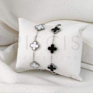 Pulsera Alhambra BLANCA, plateada.