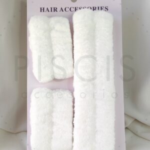 Set vincha + muñequeras, blanca.