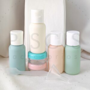 Set de viaje, colores pasteles.