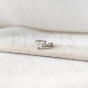 Piercing sin fin Mariposa strass, plateado.