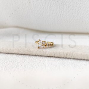 Piercing sin fin Mariposa strass, dorado.