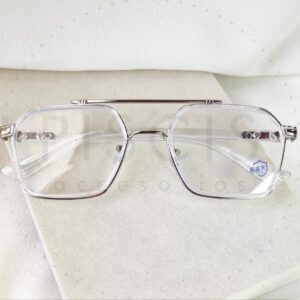 Marcos lentes, plateados.