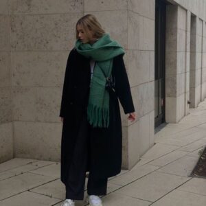Bufandon nube, verde botella.