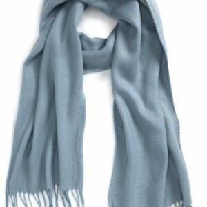 Bufandon lanilla, celeste apagado.