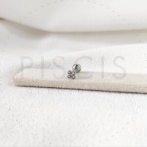 Helix mini cruz con strass, plateada.