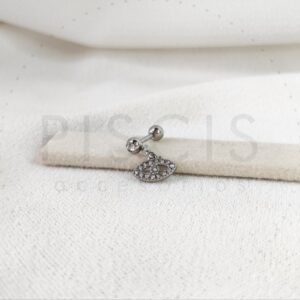 Helix ojo de Horus con strass, plateado.